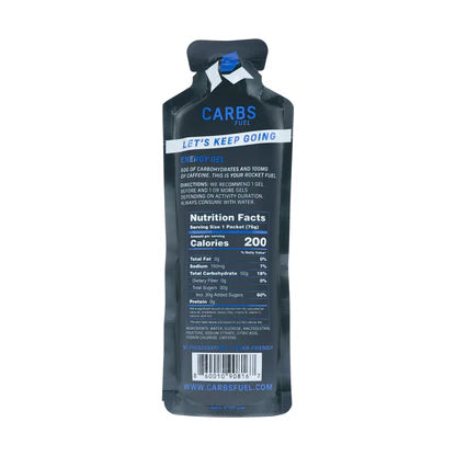 Carbs Fuel 50g Caffeine Energy Gels single Gel (12ct box)