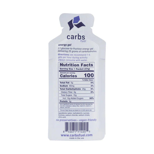 Carbs Fuel 25g Energy Gels 24ct Box Original