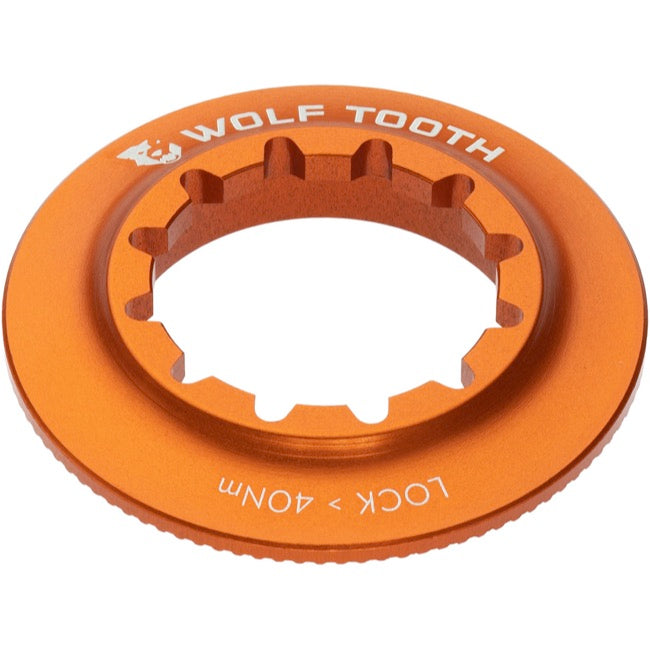 Wolf Tooth CenterLock Rotor Lockrings for securing centerlock rotors to centerlock hubs (ORANGE)