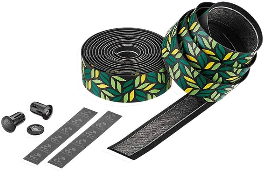 Leather Touch Handlebar Tape, Rainforest Tree w/Blk Pl