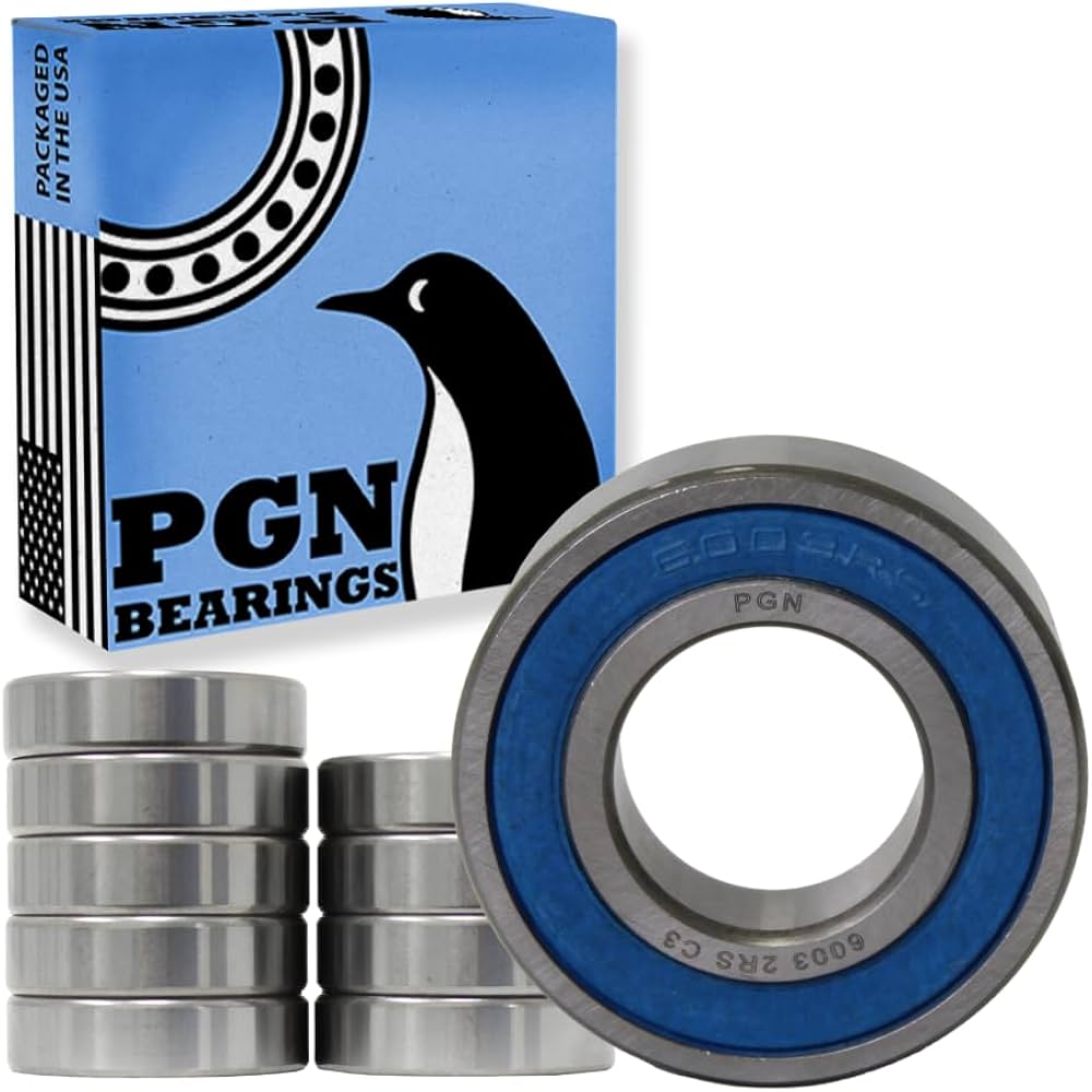 PGN 6003-2RS Sealed Ball Bearing - C3-17x35x10 Chrome Steel