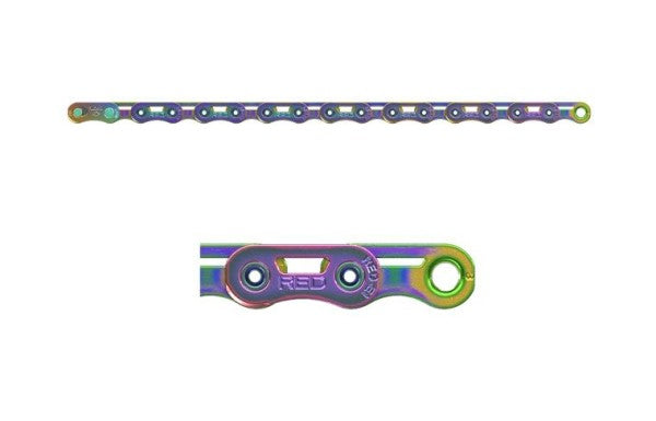 SRAM RED Flattop Chain - 12/13-Speed, 126 Links, Flattop, PowerLock, Rainbow, E1