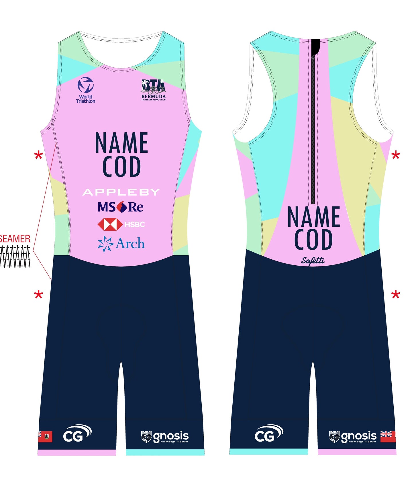 BTA - ITU Acqua Zero Sleeveless Triathlon SkinSuit. Men (W/ LOGOS)