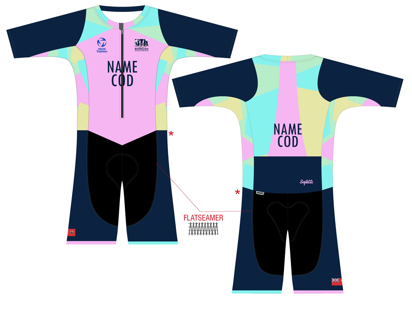 BTA - Kona Performance Short Sleeve Triathlon Skinsuit. Women (W/ NO LOGOS)