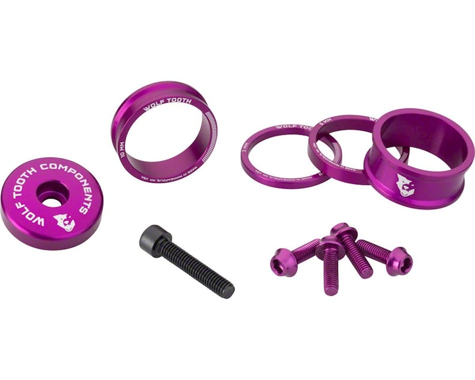 Wolf Tooth BlingKit: Headset Spacer Kit 3 510 15mm Purple