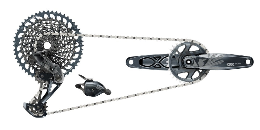 GX Eagle DUB Groupset Lunar (Rear Der, Trigger Shifter w Clamp, Crankset DUB 12s 175 BOOST w DM 32t X-SYNC Chainring, Chain 126 links 12s, Cassette XG-1275 10-52t, Chaingap Gauge)