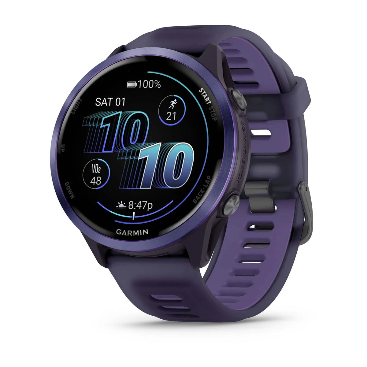 Show Dealer Prices Forerunner® 570 - 47mm Indigo Aluminum with Translucent Imperial Purple/Indigo Band