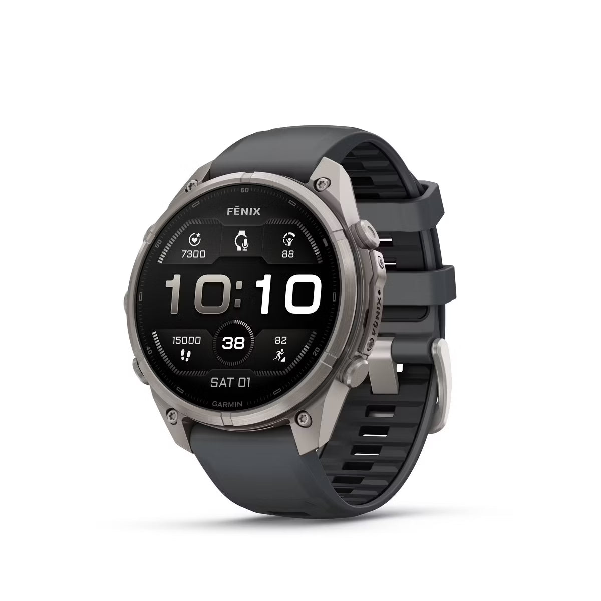 Garmin fēnix® 9 Pro – 47 mm Titanium with Graphite/Black Silicone Band
