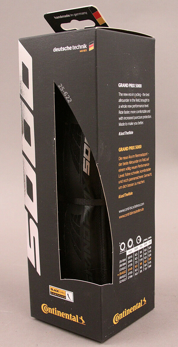 Grand Prix 5000 S TR 700 x 25 Folding Black + Black Chili CLINCHER