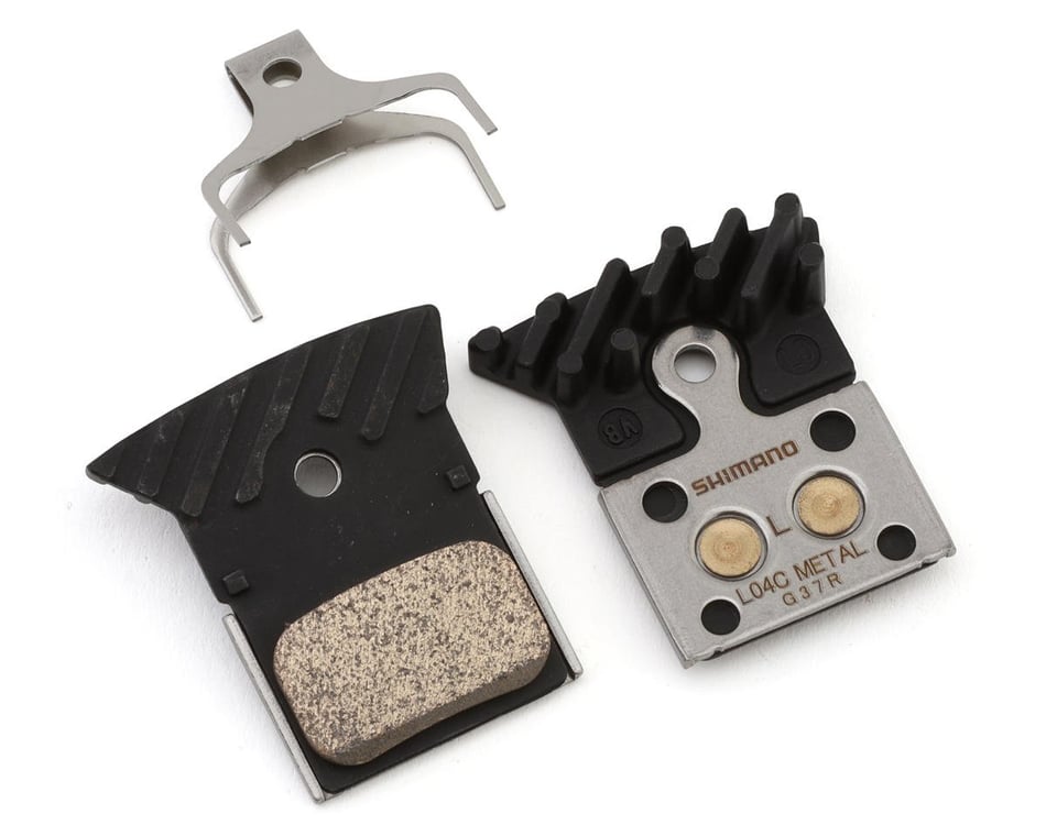 Shimano L04C-MF Disc Brake Pads and Springs - Metal Compound, Finned Alloy and Stainless Steel Back Plate, One Pair