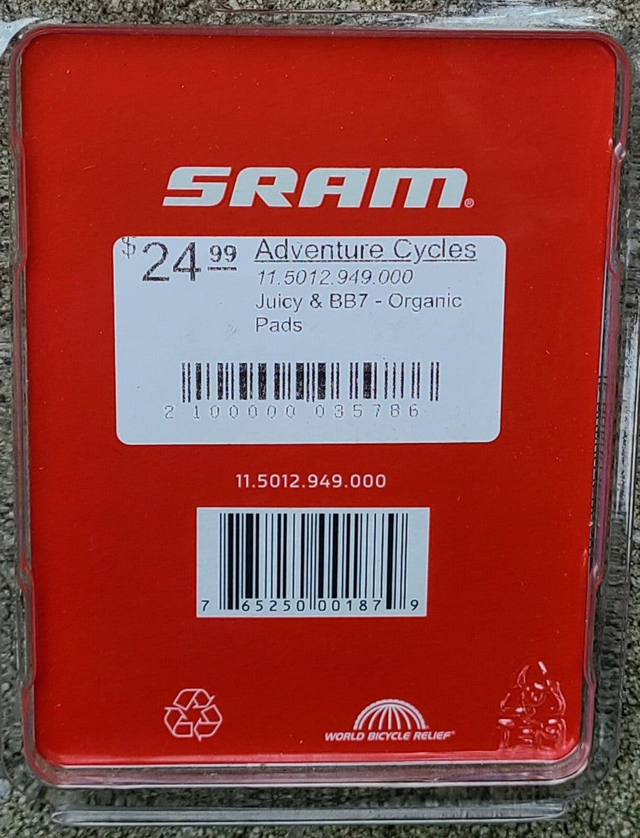 BRAKE SHOES AVID DISC JUICY/BB7 ORG/STL