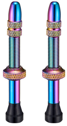 Supacaz Star Valvez Tubeless Presta Valve, 50mm, Oil Slick, Pr