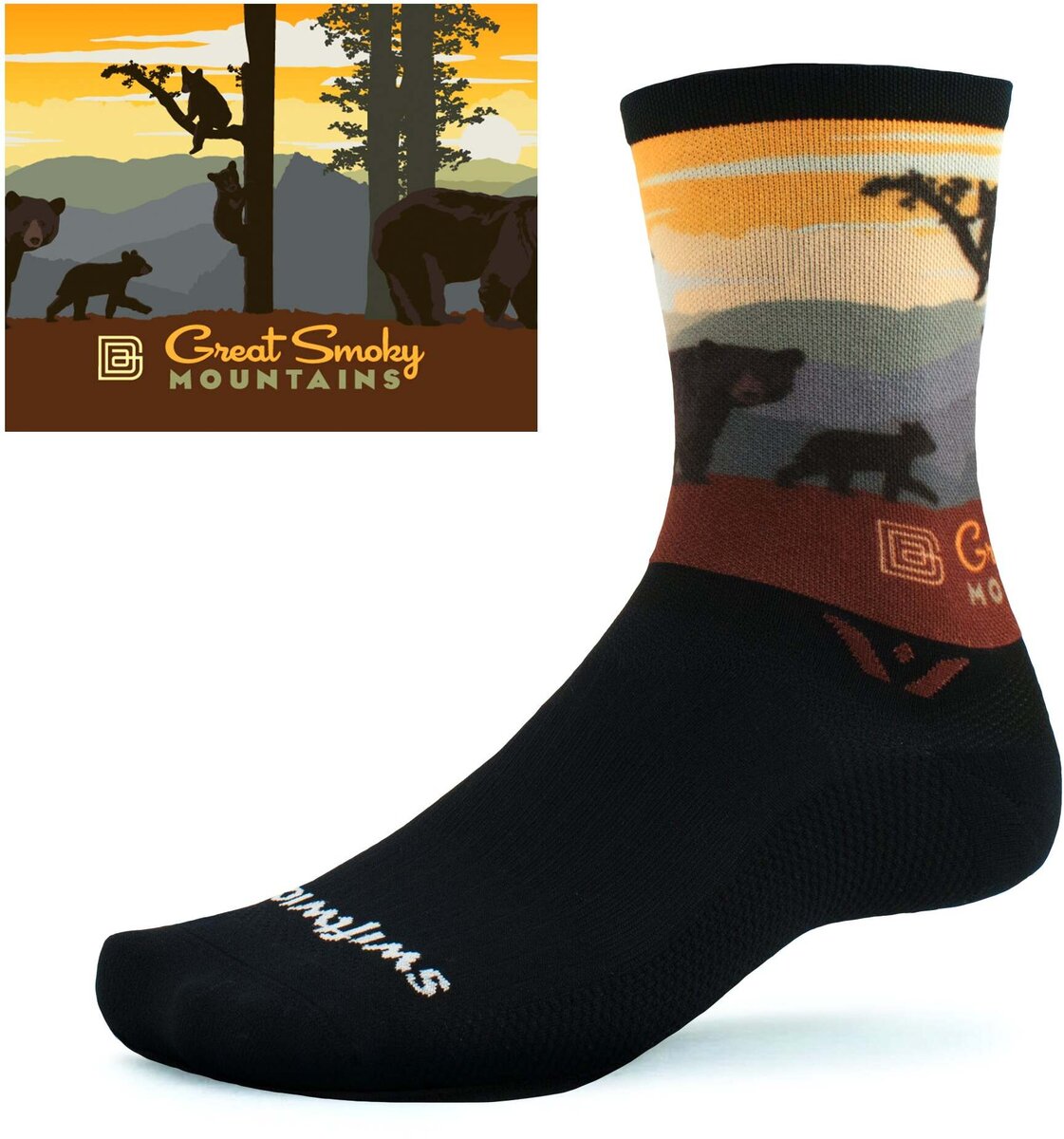 Swiftwick Vision Six Impression Socks - 6 inch, Yosemite, Small