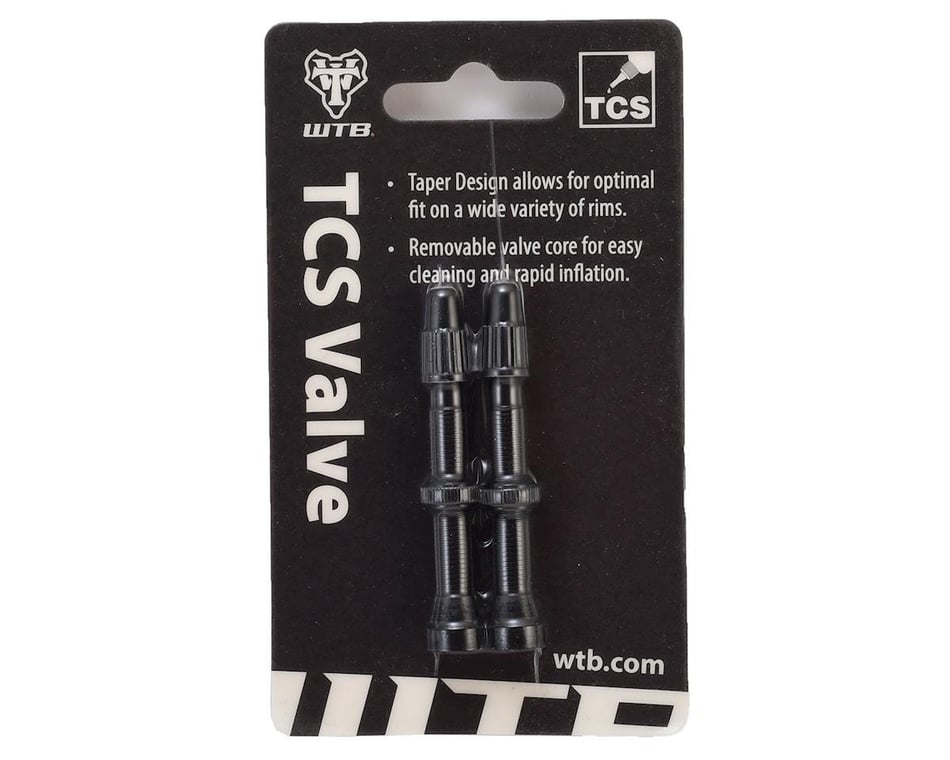 WTB Aluminum TCS Tubeless Valves: 46mm, Black, Pair