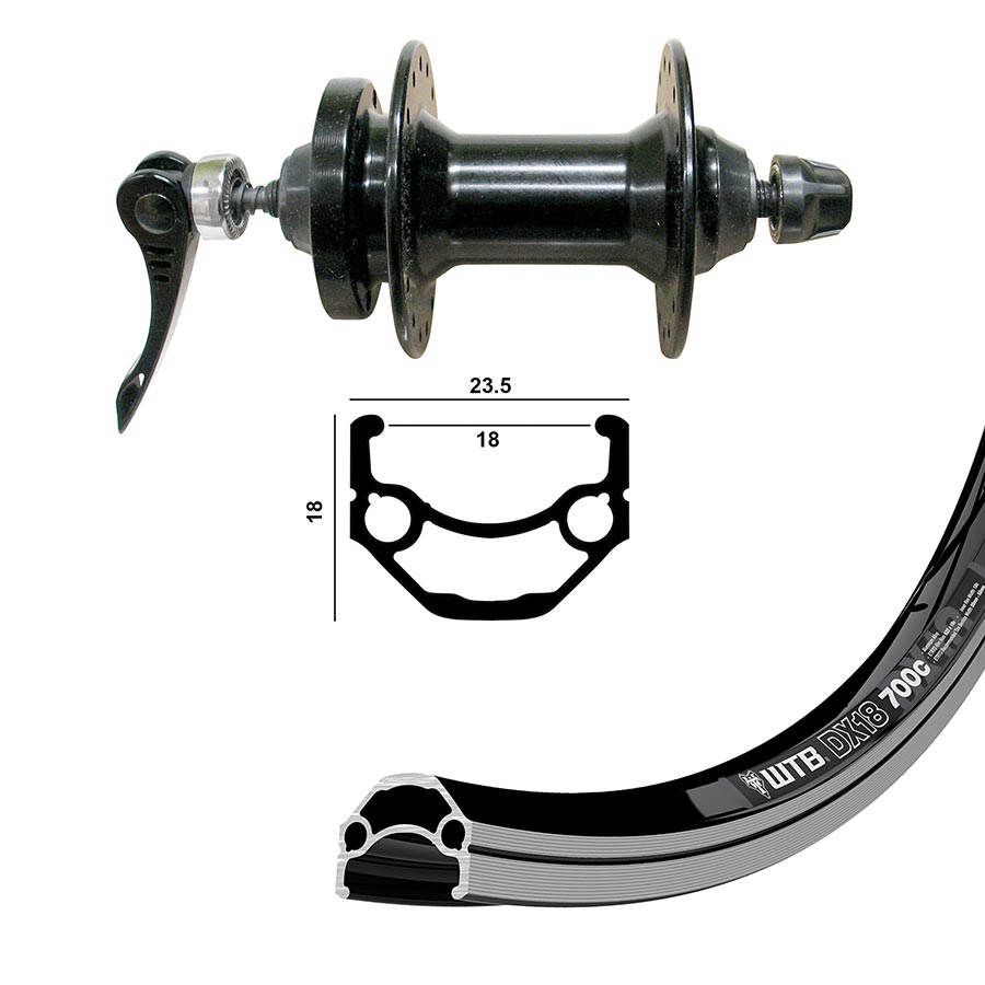 WTB DX18 QR Rim and Disc 700C / 29"
