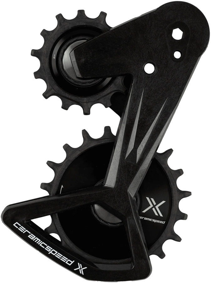 CeramicSpeed OSPW X Alpha Pulley Wheel System for SRAM RED/Force/Rival XPLR E1 - ALPHA Aluminum Pulley, Carbon Cage, Black