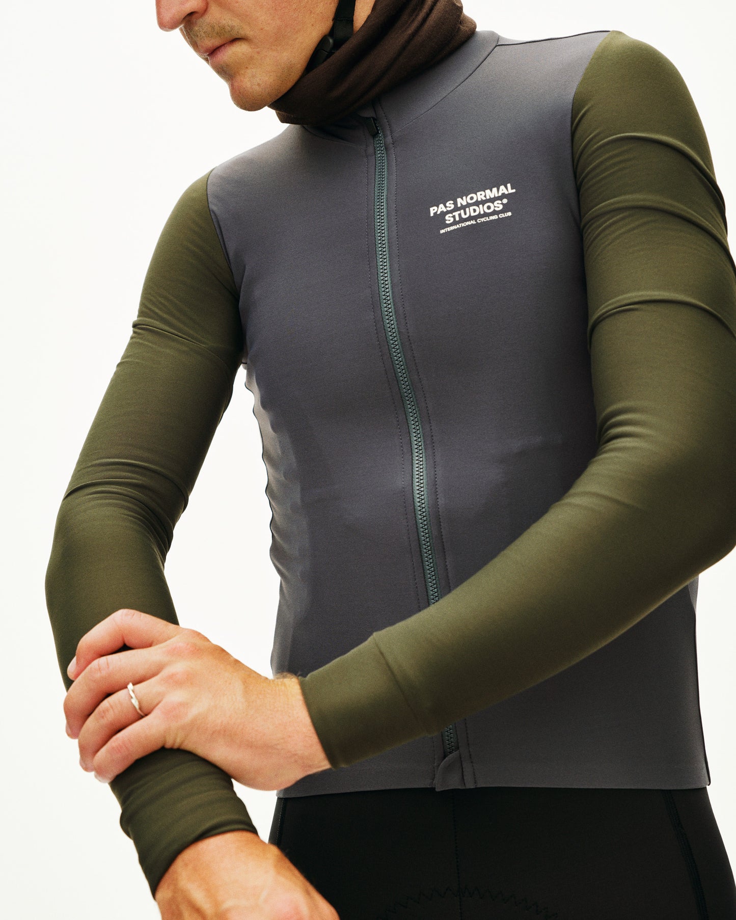 Pas Normal Studios Men's Mechanism Long Sleeve Jersey Steel / Dark Olive