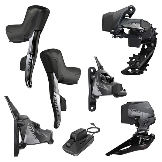 GROUP KIT SRAM ETAP 2X FORCE AXS HRD SHIFTER/HYD FLAT DISC BRAKE/RD & BAT/FD &BAT 160 ROTORS 6B  & BAT/CHARGER & CORD