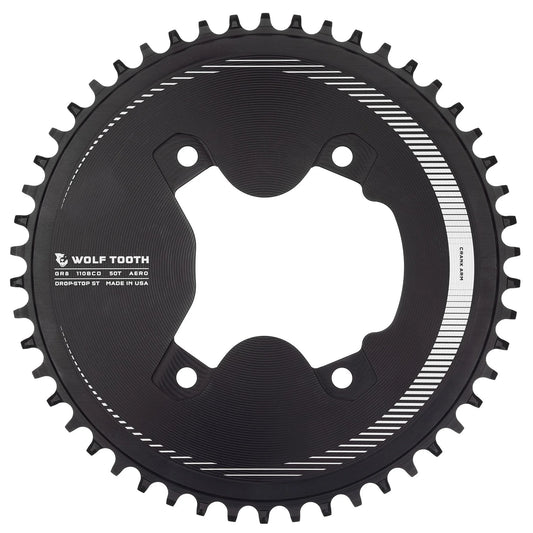 WOLF TOOTH  Aero Oval 110 BCD Asymmetric 4-Bolt Chainrings for Shimano GRX 800 Cranks