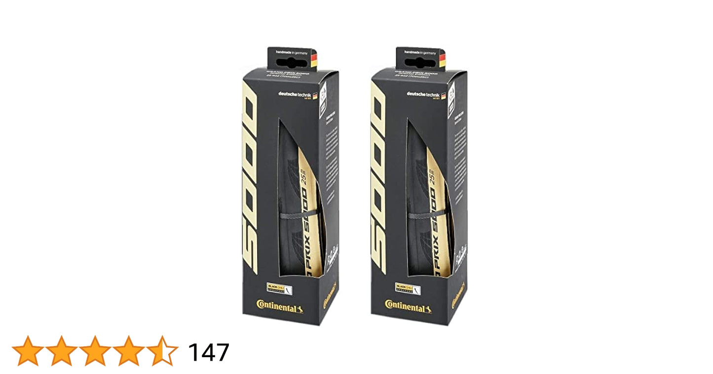 Continental Grand Prix 5000 Tire - 700 x 28, Clincher, Folding, Black/Cream, BlackChili, Vectran Breaker, LazerGrip, ACT