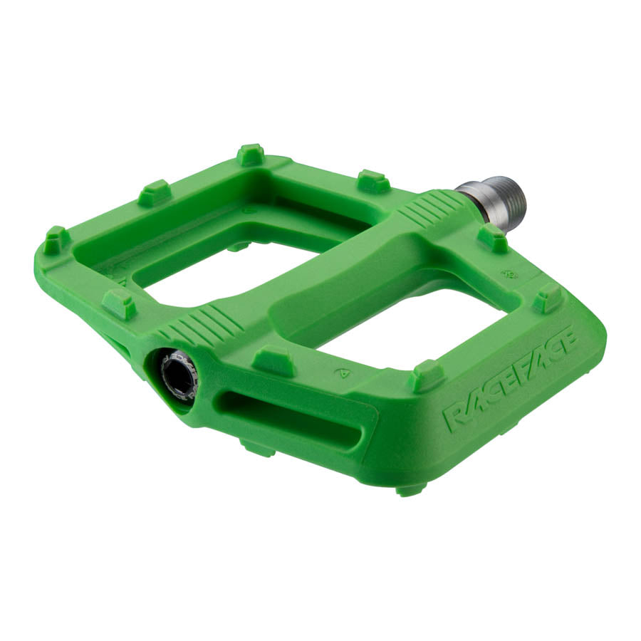 Raceface, Ride, Platform Pedals, Body: Nylon, Spindle: Cr-Mo, 9/16'', Green, Pair