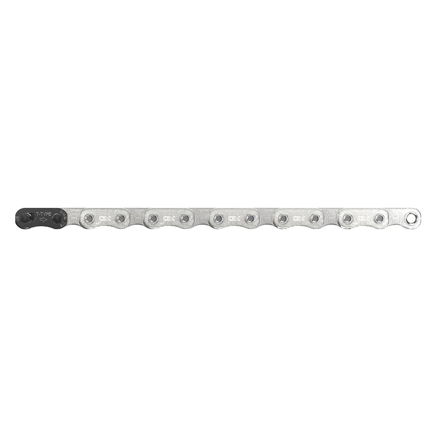 SRAM GX Eagle T-Type Flattop Chain - 12-Speed, 126 Links, Hollow Pin, Includes PowerLock Connector, Silver
