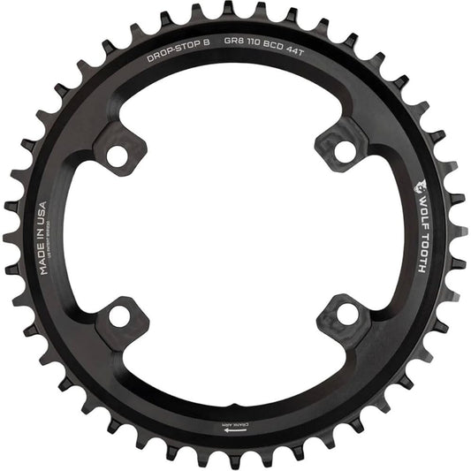 Road/CX/Gravel Chainring, 110BCD (4-Bolt) 46T - Black