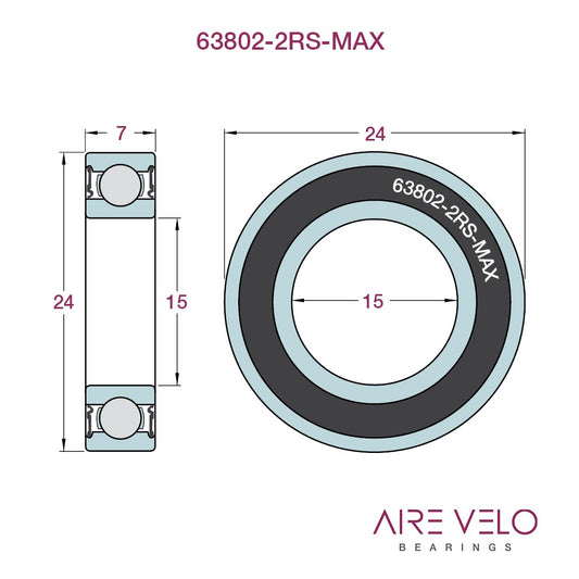 CARTRIDGE BEARING 15X24X7 63802-2RS