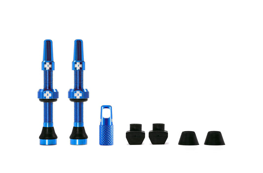 Presta Valve Stem, 44mm Universal, Pair - Blue
