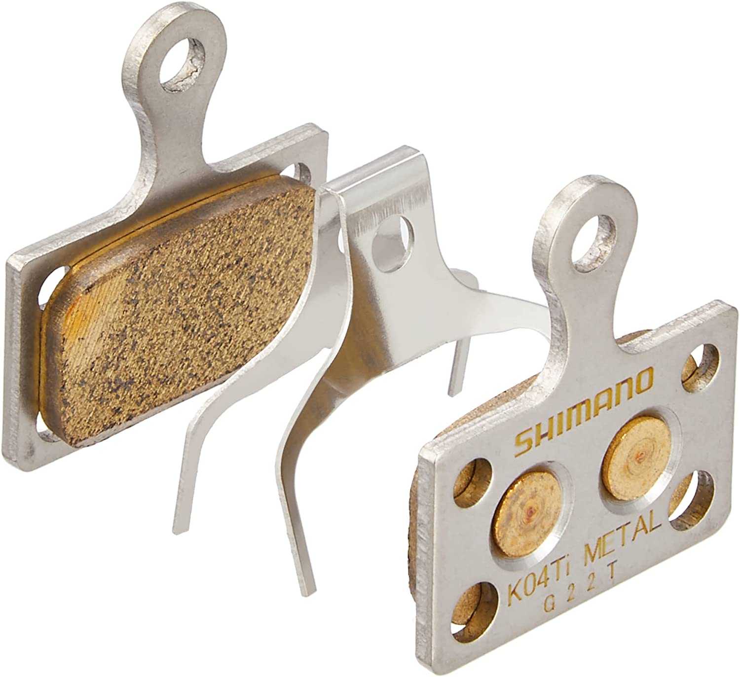 Shimano K04Ti-MX Disc Brake Pads and Spring - Metal Compound, Titanium Back Plate, One Pair