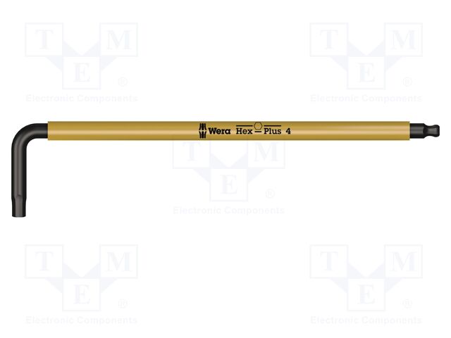 Wera 950 SPKL L-Key Hex Wrench - 4mm, Yellow