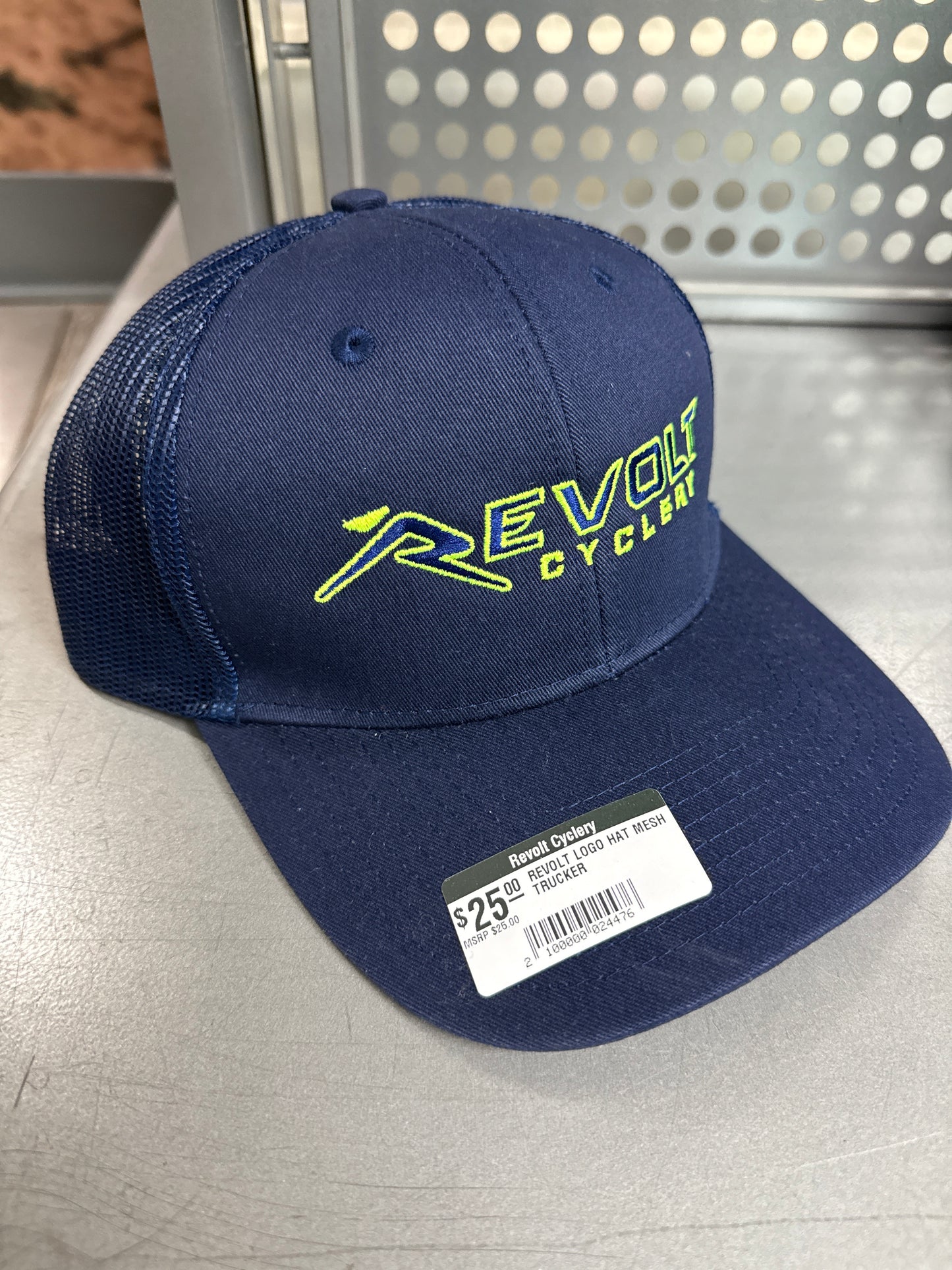 Revolt Logo hat mesh trucker Blue