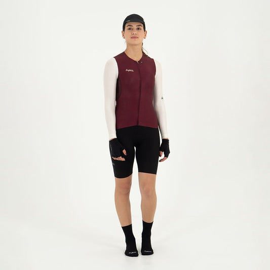 WOMEN'S IVORY WINE LONG SLEEVE CYCLING JERSEY