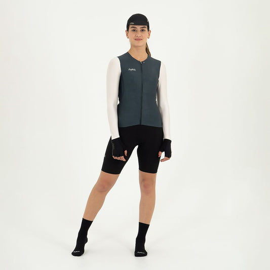 WOMEN'S IVORY GRAY LONG SLEEVE CYCLING JERSEY