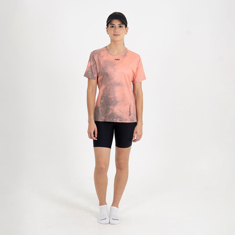 WOMEN'S MOISTURE CORAL SHORT SLEEVE RUNNING T-SHIRT