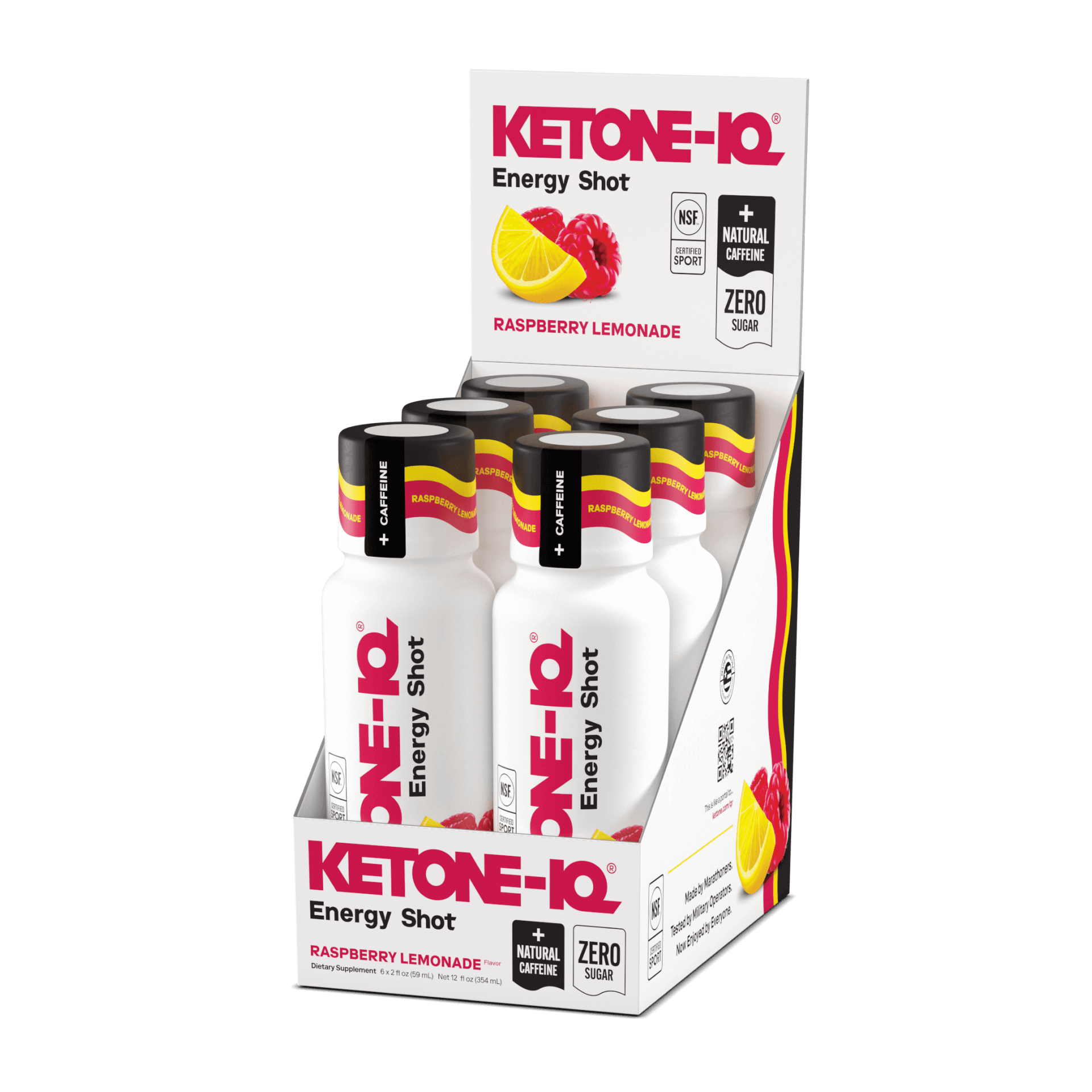 KETONE IQ SHOT + CAFFEINE RASPBERRY LEM BOTTLE single