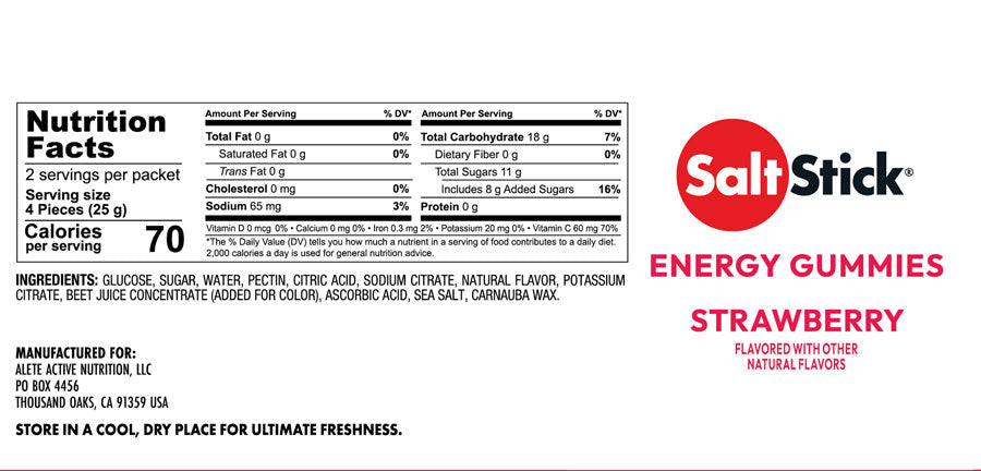 SaltStick Strawberry Energy Gummies