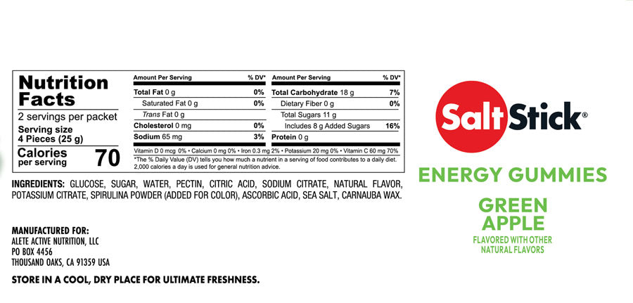 SaltStick Green Apple Energy Gummies
