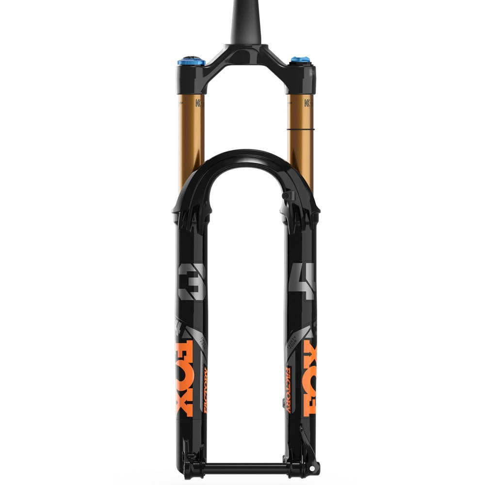 FOX 2022, 34, K, FLOAT, 29in, F-S 140, FIT4, 3POS-ADJ, Shiny Blk, Orange/Gloss Blk logo, 15QRx110, 1.5 T, 51mm Rake, AM
