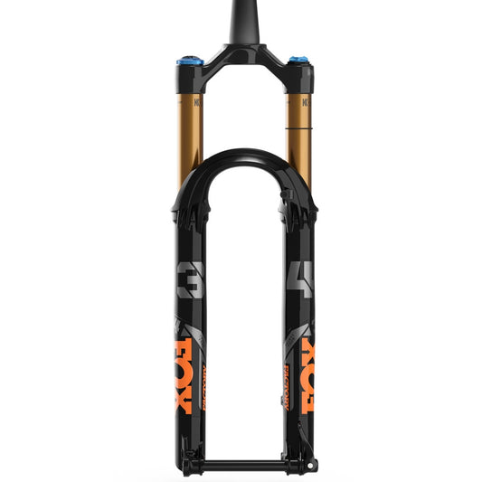 FOX 2022, 34, K, FLOAT, 29in, F-S 140, FIT4, 3POS-ADJ, Shiny Blk, Orange/Gloss Blk logo, 15QRx110, 1.5 T, 51mm Rake, AM