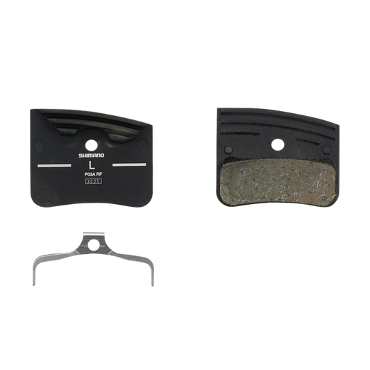 Shimano P03A-RF Disc Brake Pads and Springs - Resin Compound, Finned Aluminum Back Plate, One Pair