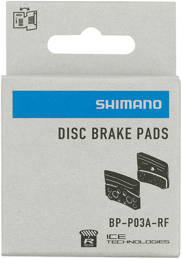 Shimano P03A-RF Disc Brake Pads and Springs - Resin Compound, Finned Aluminum Back Plate, One Pair