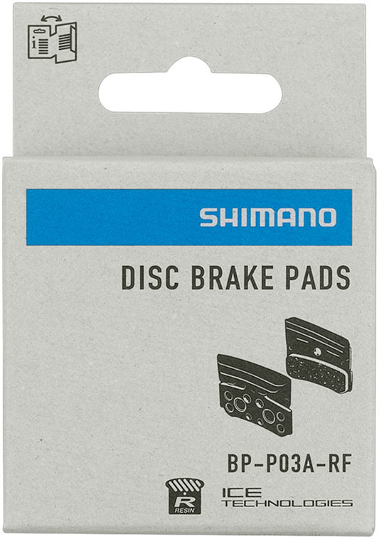 Shimano P03A-RF Disc Brake Pads and Springs - Resin Compound, Finned Aluminum Back Plate, One Pair