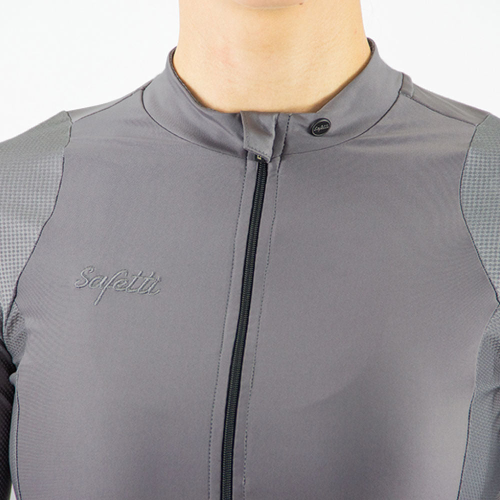 WOMEN'S GREY SHORT SLEEVE CYCLING JERSEY