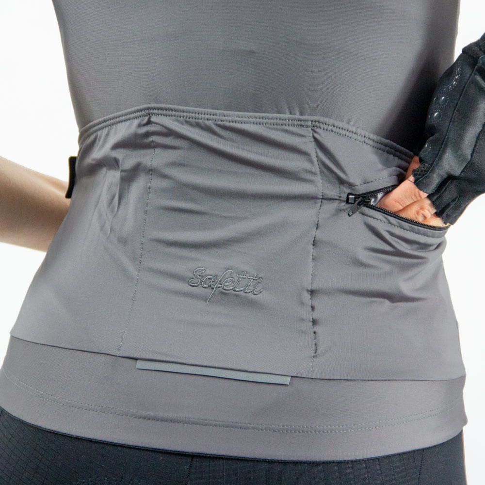 WOMEN'S GREY SHORT SLEEVE CYCLING JERSEY