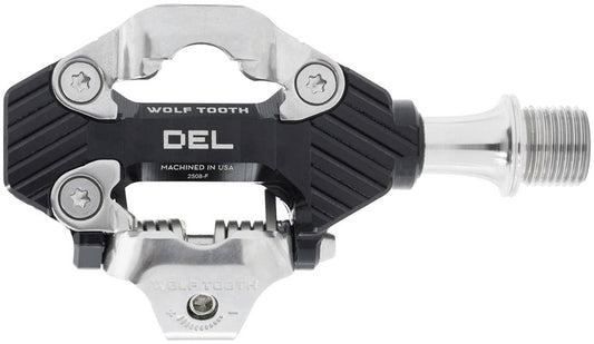 Wolf Tooth DEL Gravel Race Clipless Pedals - Single Sided Clipless, Alloy, 9/16", Black, Pair, Shimano SPD