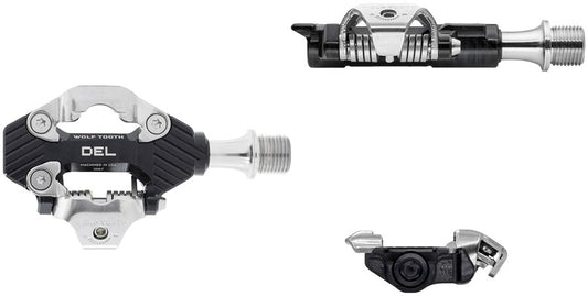Wolf Tooth DEL Gravel Race Clipless Pedals - Single Sided Clipless, Alloy, 9/16", Black, Pair, Shimano SPD