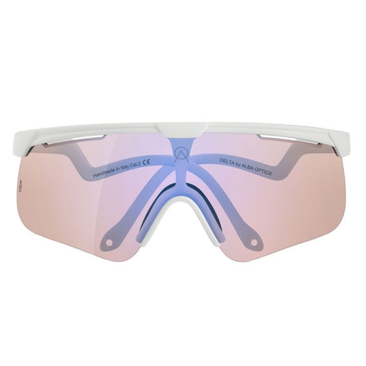 ALBA OPTICS Delta Glasses - White / VZUM F-LENS FLAMINGO