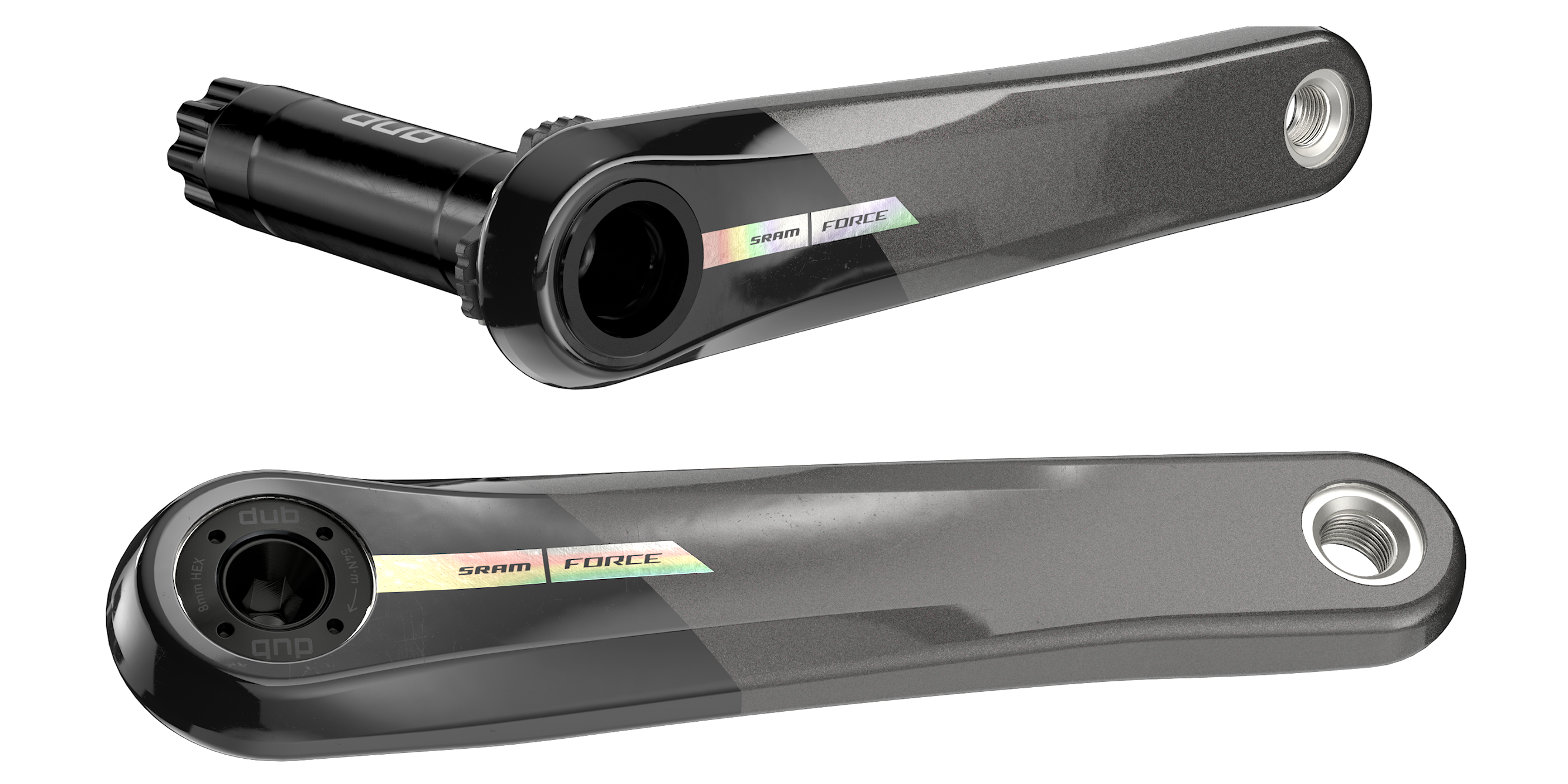 SRAM Crank Arm Assembly Force D2 DUB Wide - Unicorn Grey w/Laser Foil - 175mm (BB/Spider/Chainrings not included)