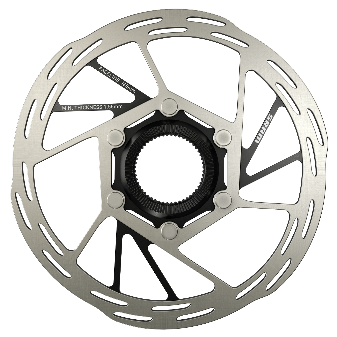 BRAKE PART SRAM DISC ROTOR 160 PACELINE 6B ROUNDED BK